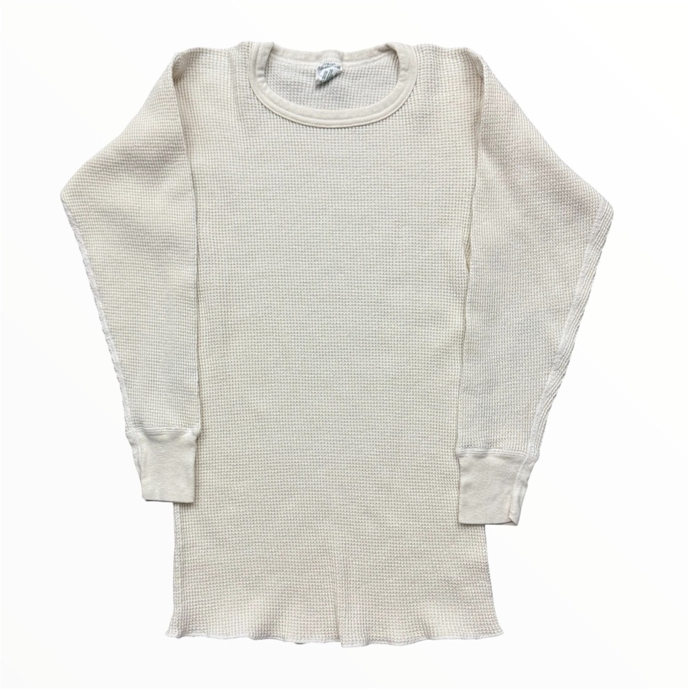 Vintage J.E. Morgan Waffle Knit Thermal Shirt Ivory L